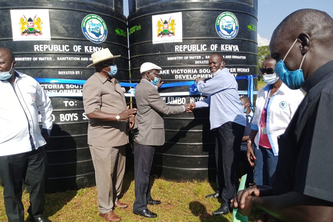  LVSWWDA donates Water Tanks to help fight Covid-19 at Chulaimbo Secondary School