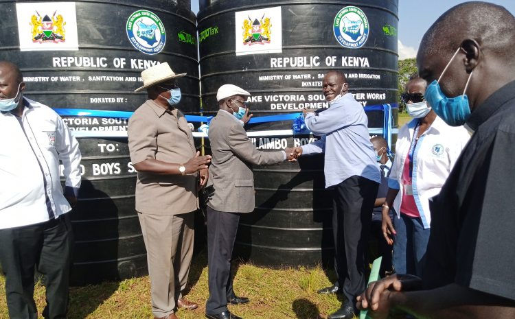 LVSWWDA donates Water Tanks to help fight Covid-19 at Chulaimbo Secondary School